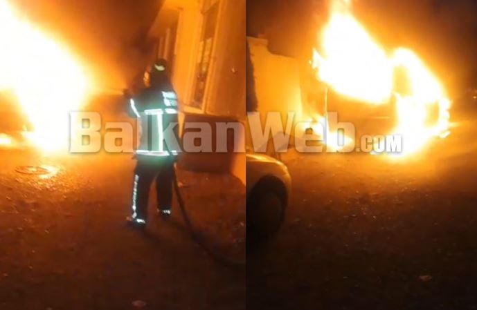 detajet/-zjarri-shkrumboi-dy-makina-ne-shkoder,-dyshohet-per-ngjarje-te-qellimshme.-nje-shishe-me…