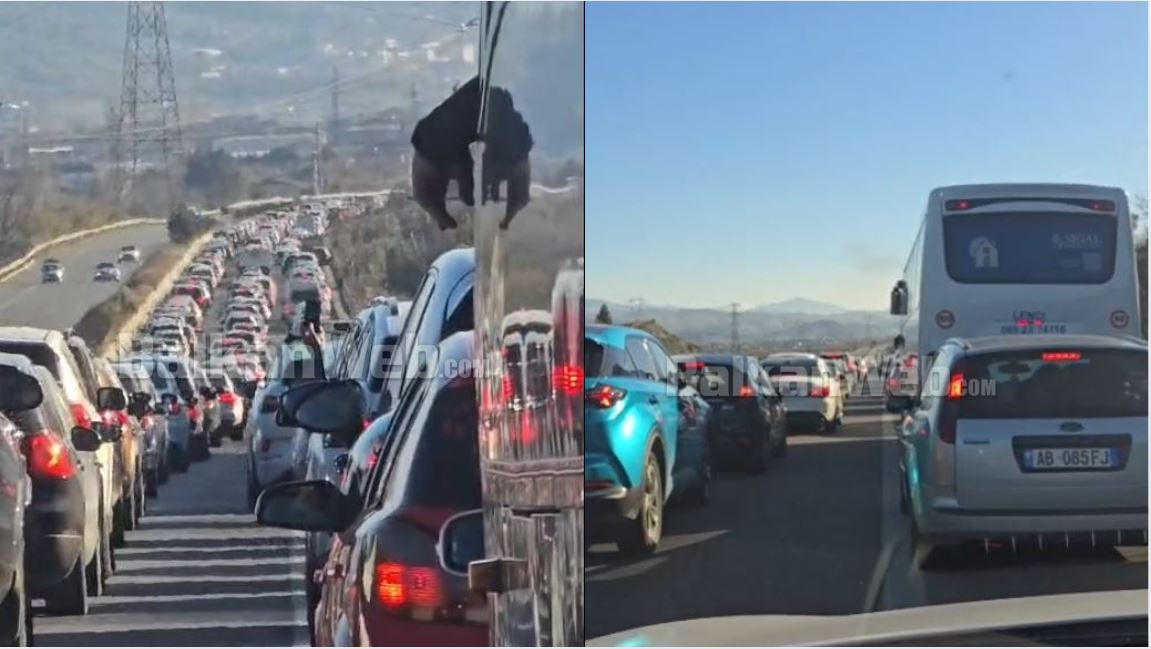 video/-paralizohet-qarkullimi-ne-autostraden-tirane-elbasan!-trafik-i-renduar-ne-diten-e-pare-te-vitit