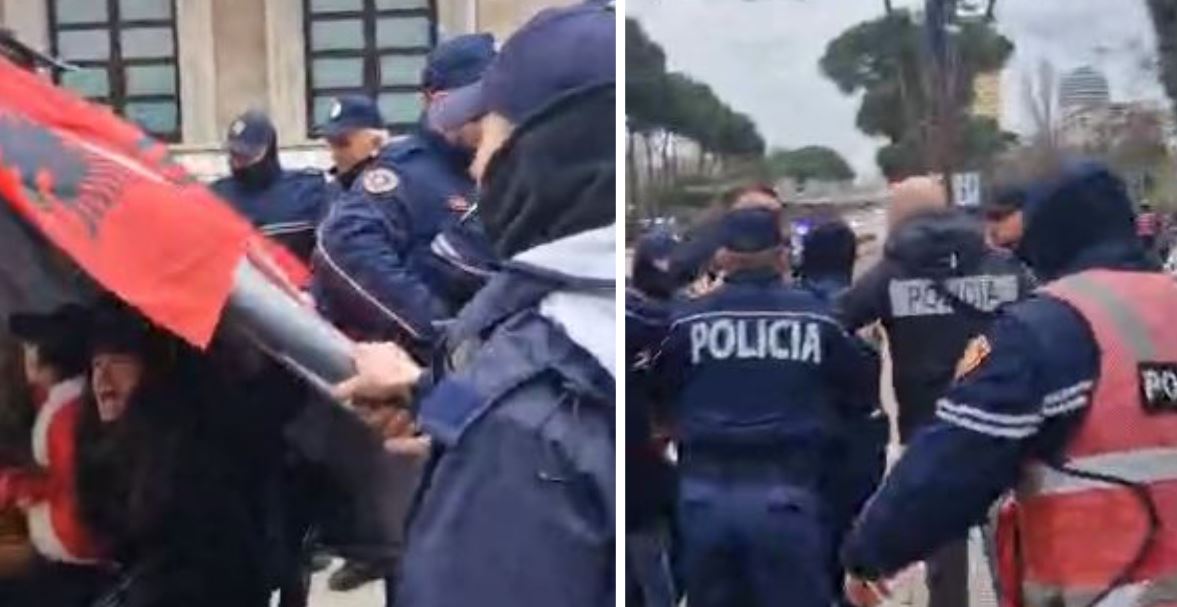 video/-tensione-para-kryeministrise!-policia-shkul-cadren-e-ngritur-nga-aktivistet-e-“shqiperia-behet”,-perleshje-me-protestuesit