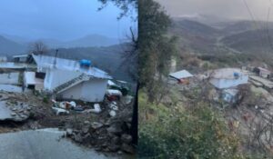 video/-reshje-te-dendura-shiu-ne-vlore,-rreshqitje-dheu-ne-fshatin-vajze,-demtohet-rruga-kryesore-dhe-dy-banesa