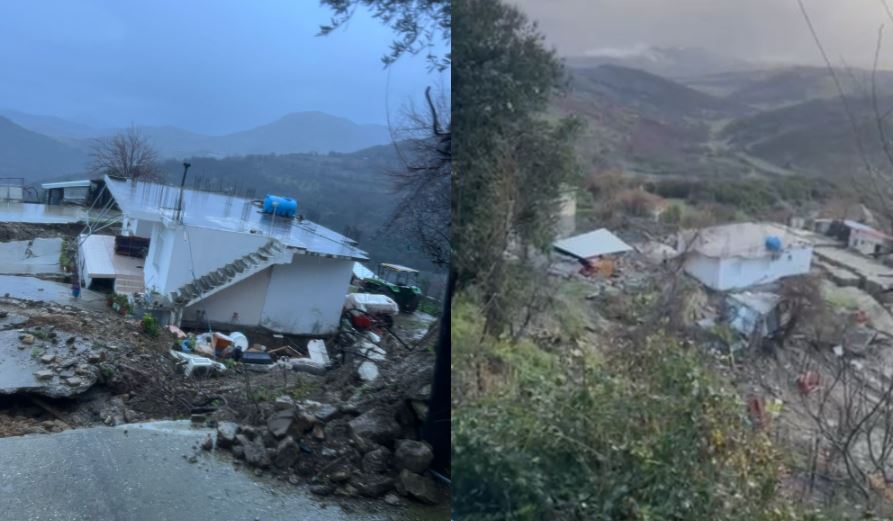 video/-reshje-te-dendura-shiu-ne-vlore,-rreshqitje-dheu-ne-fshatin-vajze,-demtohet-rruga-kryesore-dhe-dy-banesa