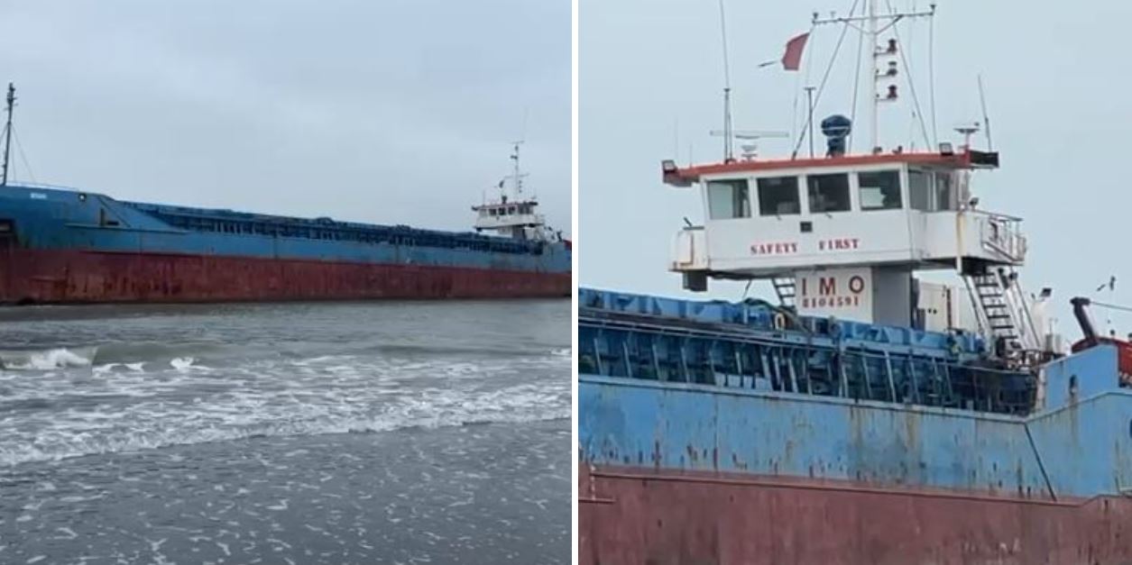 dallget-e-forta-e-lane-ne-bregdetin-e-lezhes,-anija-me-flamur-te-tanzanise-mbetet-e-bllokuar-prane-tales