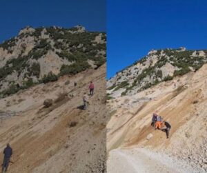 me-kazma-e-lopata/-fshati-i-izoluar-prej-kater-ditesh,-banoret-e-bashajt-tentojne-te-hapin-vete-rrugen,-rrezikohen-nga-guret-qe-rrokullisen-nga-mali