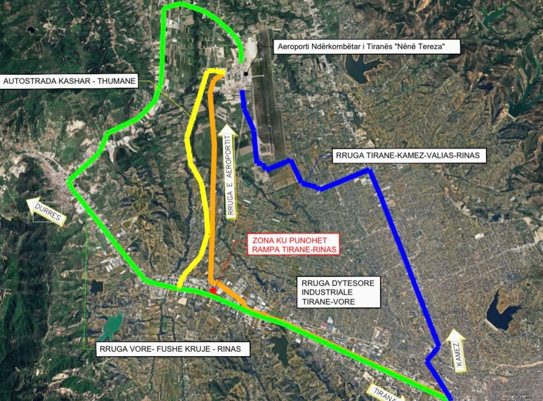 punimet-ne-mbikalimin-e-ri-ne-qafe-kashar,-bllokohet-rruga-tirane-rinas-per-dy-dite,-devijohet-qarkullimi-i-automjeteve