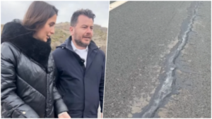 skandali-me-rrugen-e-ballukut-qe-kushtoi-260-mln-euro/-“e-inauguruan-me-festival,-sot-e-rrezikshme!”-denoncimi-i-kaprit:-mbushen-carjet-me-bitum-per…