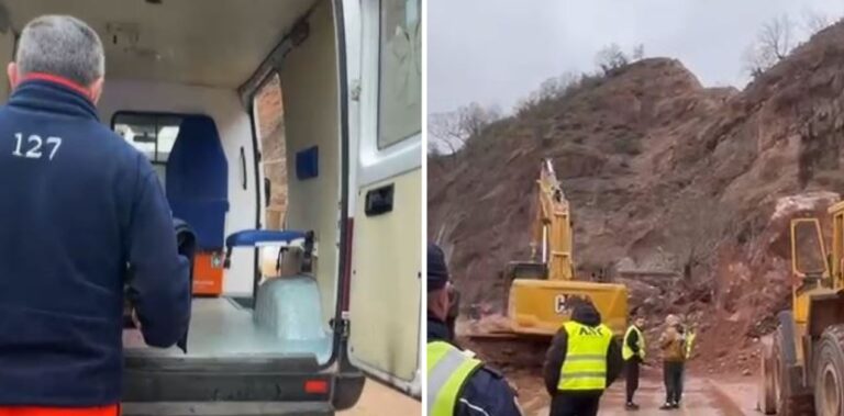 shembja-ne-aksin-librazhd-qafe-thane-bllokon-ambulancen-e-nisur-drejt-spitalit!-pacientja-kalohet-permes-lumit-me-barrele